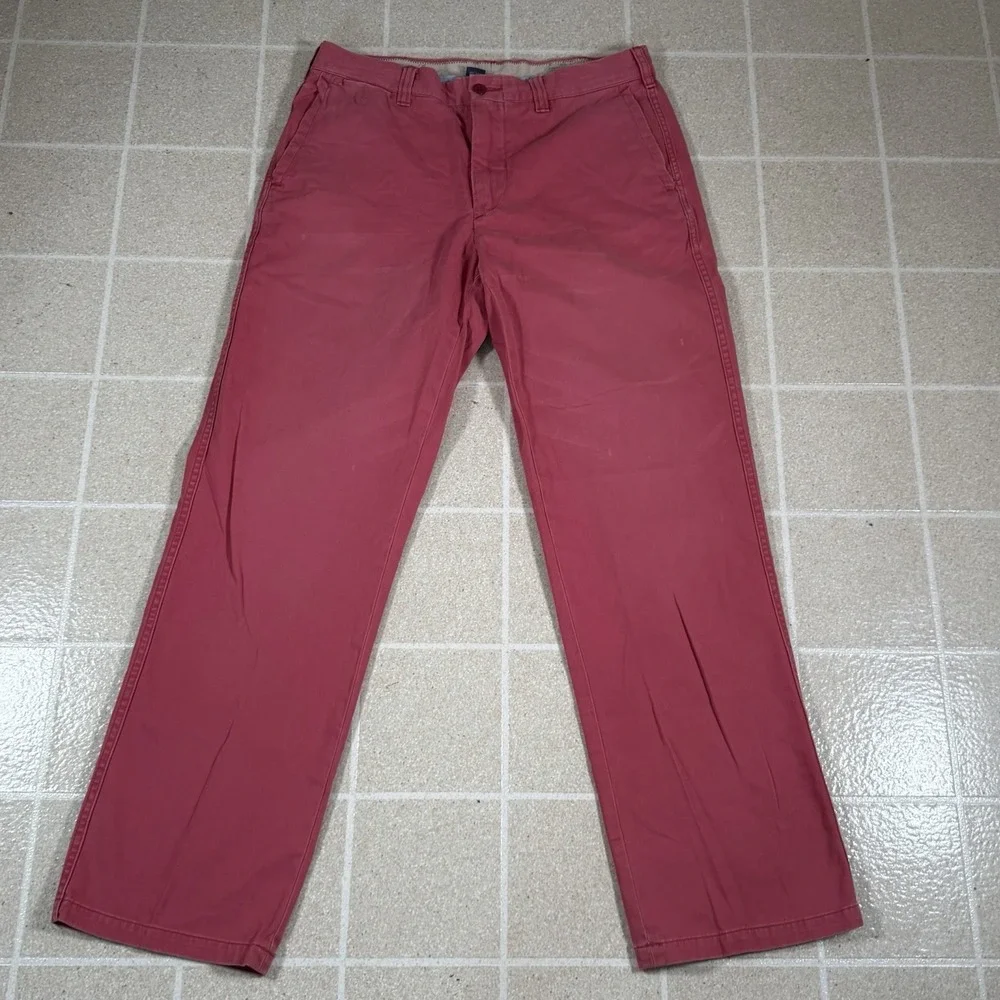 Polo Ralph Lauren GI Fit Chino Pants Sz 32x30 Salmon Straight Flat Front Preppy
